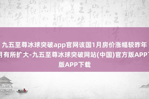 九五至尊冰球突破app官网该国1月房价涨幅较昨年12月有所扩大-九五至尊冰球突破网站(中国)官方版APP下载