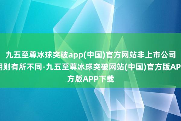 九五至尊冰球突破app(中国)官方网站非上市公司的阐明则有所不同-九五至尊冰球突破网站(中国)官方版APP下载