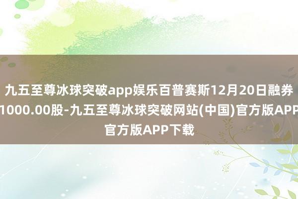 九五至尊冰球突破app娱乐百普赛斯12月20日融券偿还1000.00股-九五至尊冰球突破网站(中国)官方版APP下载